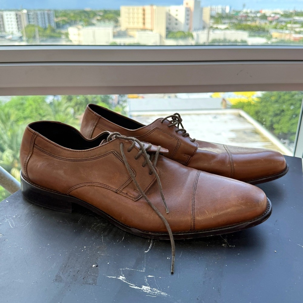 J. Murphy Tan Dress Shoes Mens 13M Leather Cap Toe Oxford 59-11566